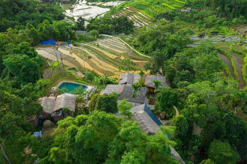 Puluong Bamboo Villa Huong Ba Thuoc Exterior foto