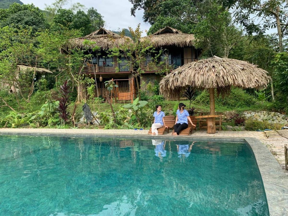 Puluong Bamboo Villa Huong Ba Thuoc Exterior foto